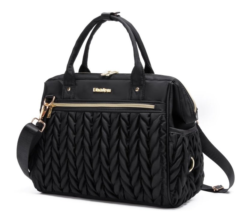 BHAFEM Womens Small Convertible Diaper Bag, Black - Image 1