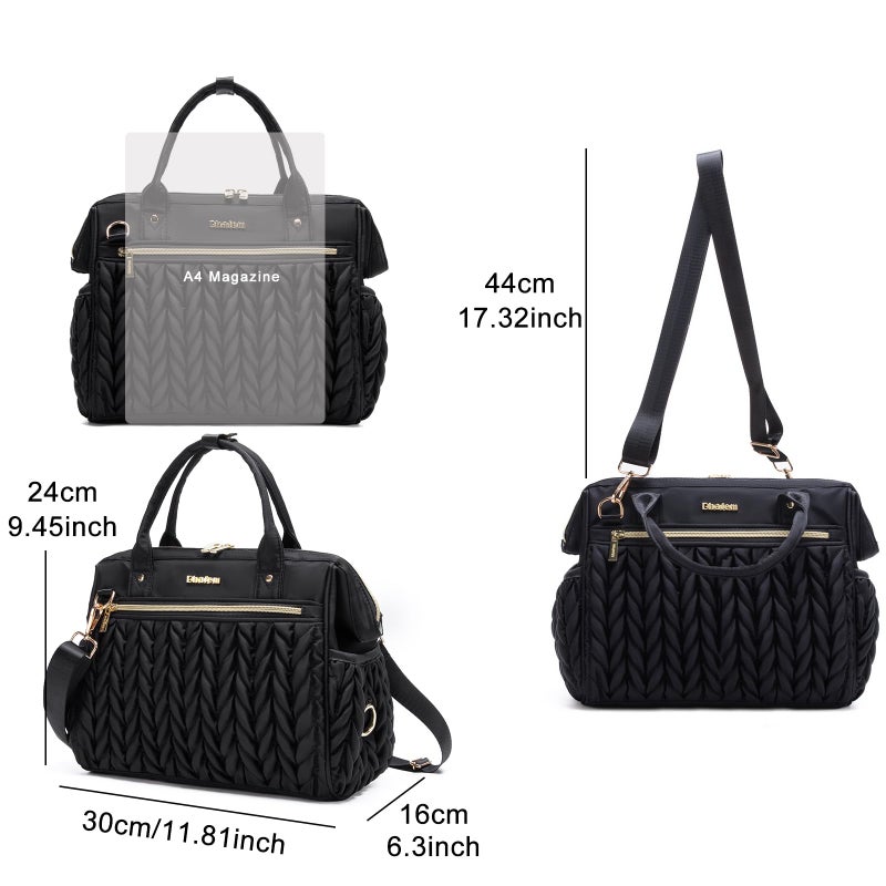 BHAFEM Womens Small Convertible Diaper Bag, Black - Image 4
