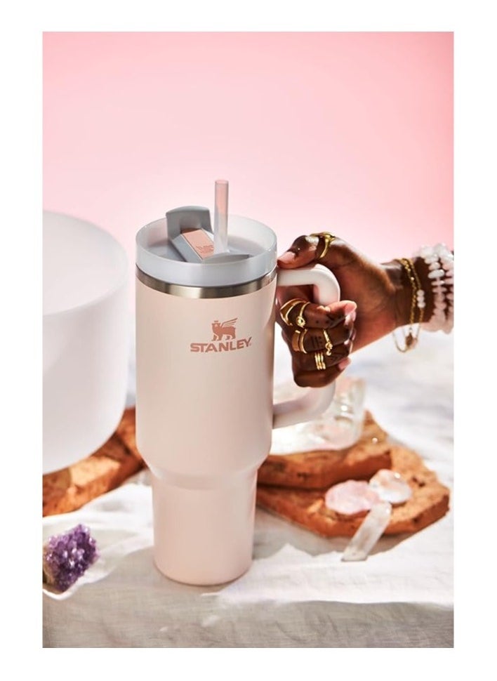 Stanley - Stanley cup H2.0 Stainless Steel with Lid and Straw for Water Iced Tea,Coffee and Smoothie,Rose Quartz,40 oz - Image 1