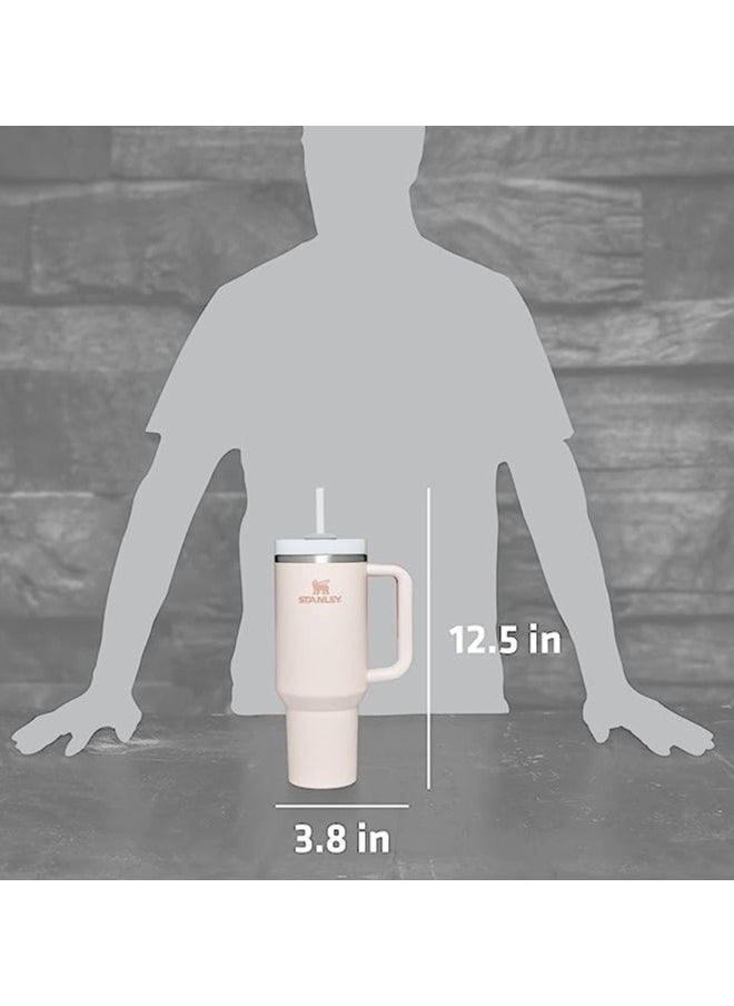 Stanley - Stanley cup H2.0 Stainless Steel with Lid and Straw for Water Iced Tea,Coffee and Smoothie,Rose Quartz,40 oz - Image 1