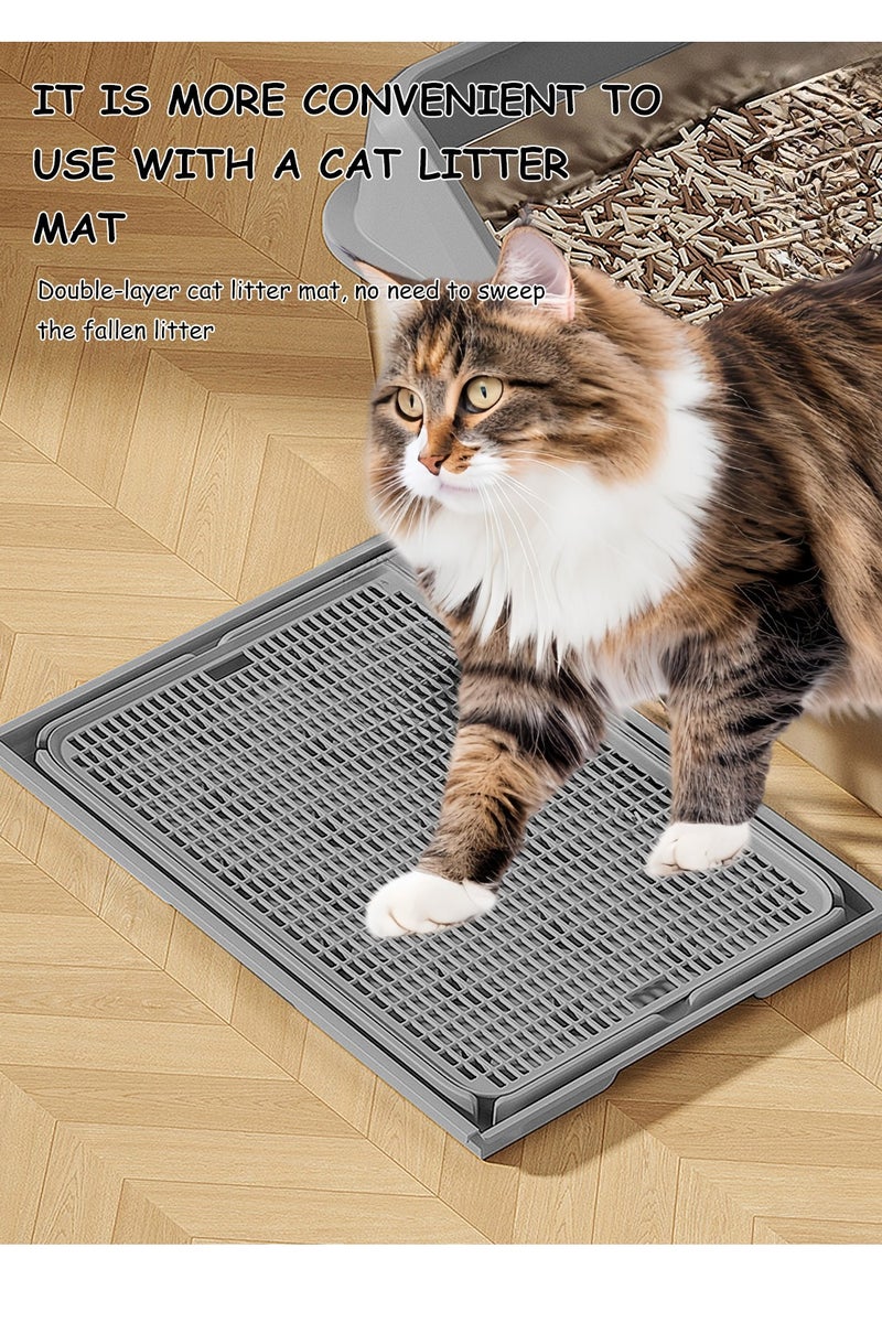 كيدل صندوق قمامة قطط من الفولاذ المقاوم للصدأ، صندوق قمامة معدني للقطط، وعاء قمامة معدني كبير جدًا بزوايا ناعمة للقطط - Image 2