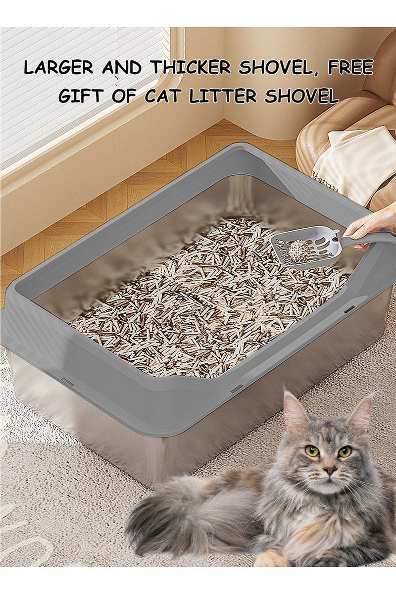 كيدل صندوق قمامة قطط من الفولاذ المقاوم للصدأ، صندوق قمامة معدني للقطط، وعاء قمامة معدني كبير جدًا بزوايا ناعمة للقطط - Image 4