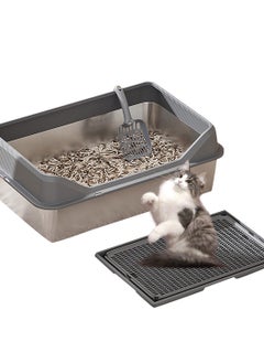 Stainless Steel Cat Litter Box Metal Cat Litter Box Extra Large Metal Litter Pan with Smooth Corners for Cat