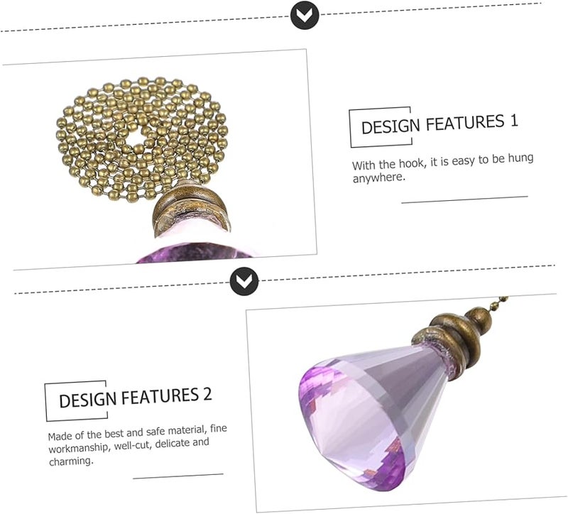 مروحة سقف كريستال بريزم مع تعليقة حجر كريم لإضاءة وتزيين نوافذ المنزل والحفلات - Image 4