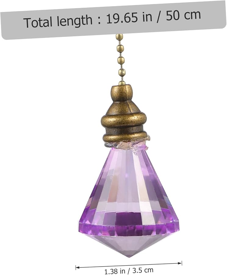 مروحة سقف كريستال بريزم مع تعليقة حجر كريم لإضاءة وتزيين نوافذ المنزل والحفلات - Image 3