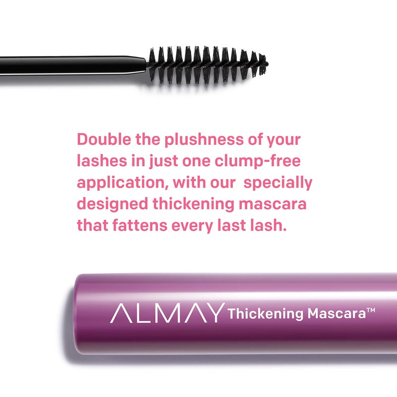 Almay Mascara, Thickening, Volume & Length Eye Makeup with Aloe and Vitamin B5, Hypoallergenic-Fragrance Free, Ophthalmologist Tested, 401 Blackest Black - Image 2