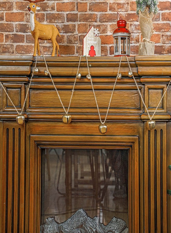 Yinder Garland Jingle Bell for Christmas Decorations Vintage Hanging Bell Garland on String for Christmas Tree Home Office Wall Door Decorations(Gold,2 Pcs) - Image 4