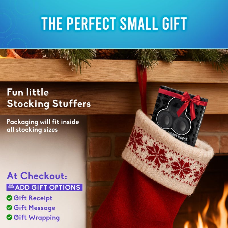 BUNMO Magnetic Rings Stocking Stuffers for Teens - Fidget Toys Adults - Stocking Stuffers for Boys - Magnetic Fidget Rings - Improved Stronger Magnets - Great Teen Gift - Black - Image 2