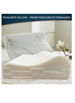 Creative Planet Memory Foam Adjustable Wave Contour Pillow For Sleeping, Hypoallergenic, Will Not Flatten, Includes A Bamboo Pillowcase