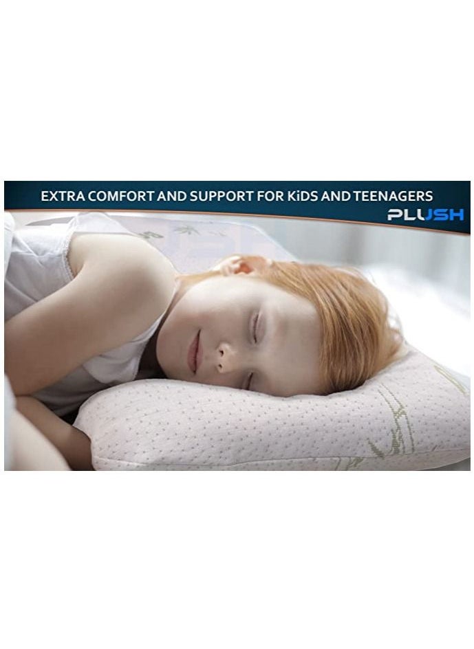 Plush - Creative Planet Memory Foam Adjustable Wave Contour Pillow For Sleeping, Hypoallergenic, Will Not Flatten, Includes A Bamboo Pillowcase - Image 1