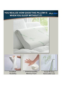 Plush Creative Planet Memory Foam Adjustable Wave Contour Pillow For Sleeping, Hypoallergenic, Will Not Flatten, Includes A Bamboo Pillowcase  - Image 5