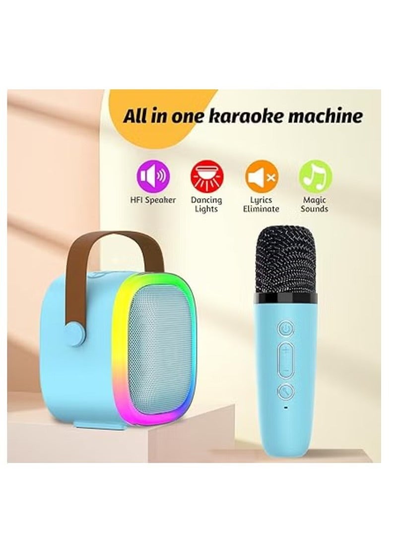 Mini Karaoke Machine Portable Speaker Bluetooth Karaoke Speaker With Dual Wireless Mic For Kids And Adults Mini Wireless Speaker With Light For Indoor And Outdoor Party And Birthday Bluetooth Speaker  - Image 2