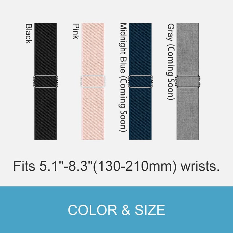 C2D JOY Stretchy Loop Nylon Strap Compatible with Garmin forerunner 45/45S Bands Replacement Accessory Adjustable Elastic - Grey - Image 2