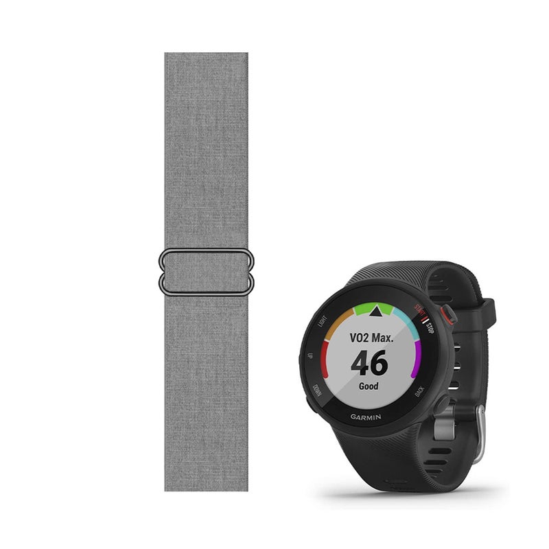 C2D JOY Stretchy Loop Nylon Strap Compatible with Garmin forerunner 45/45S Bands Replacement Accessory Adjustable Elastic - Grey - Image 1