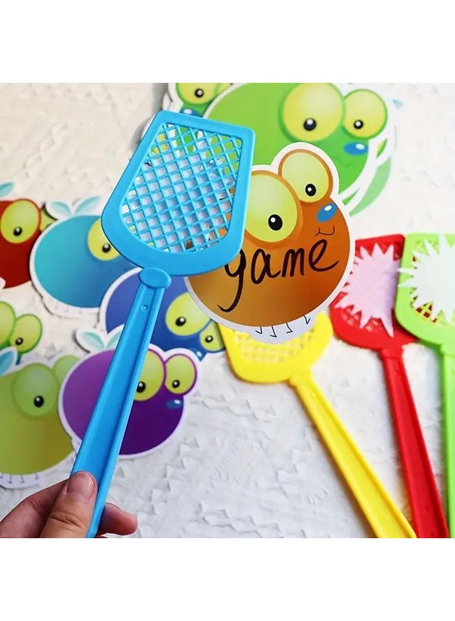 Interactive Fly Swatter Game 28 Cards 4 Color Swatters Sticky Pads 2 Pens Educational Toy - Image 2