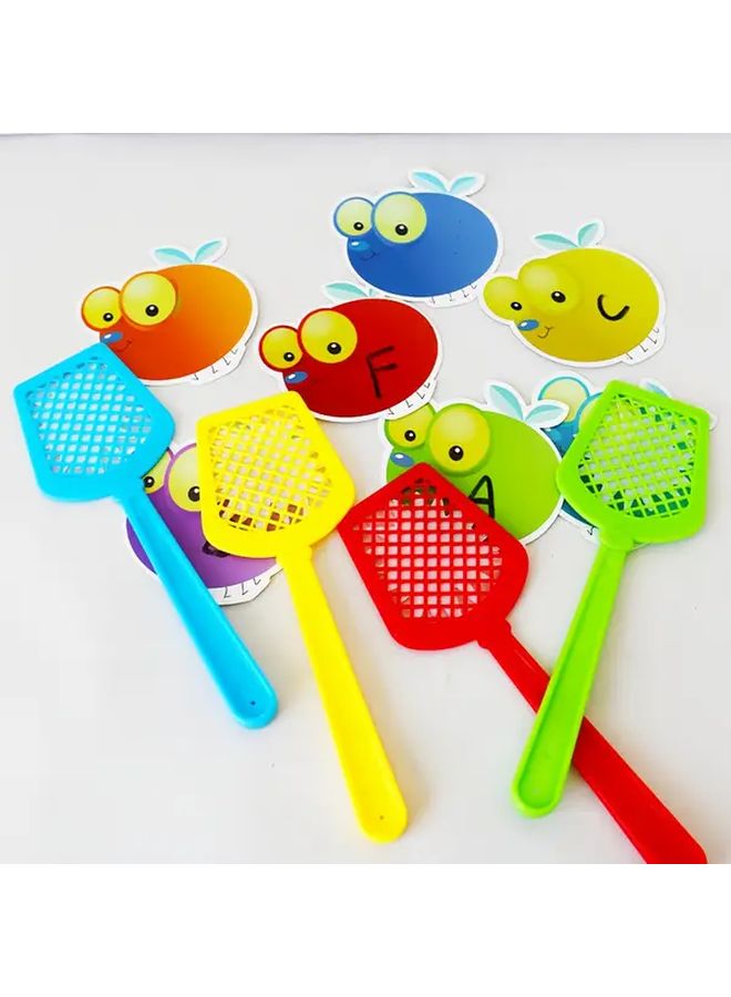 Interactive Fly Swatter Game 28 Cards 4 Color Swatters Sticky Pads 2 Pens Educational Toy - Image 5