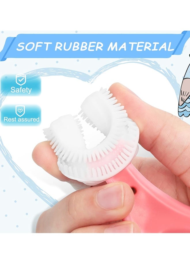 4 Pack U Shaped Toothbrush Kids, Soft Silicone Brush Head Whole Mouth with Handle 360 ° Oral Teeth Cleaning Design for Toddler Toothbrushes Age 2-6 - Image 3