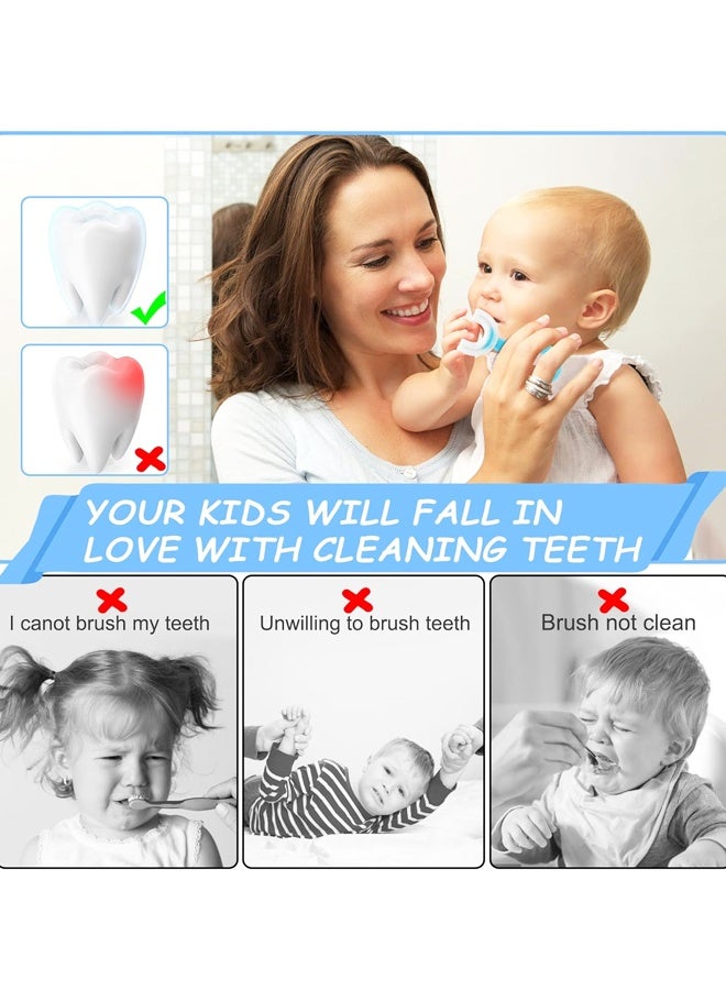 4 Pack U Shaped Toothbrush Kids, Soft Silicone Brush Head Whole Mouth with Handle 360 ° Oral Teeth Cleaning Design for Toddler Toothbrushes Age 2-6 - Image 4