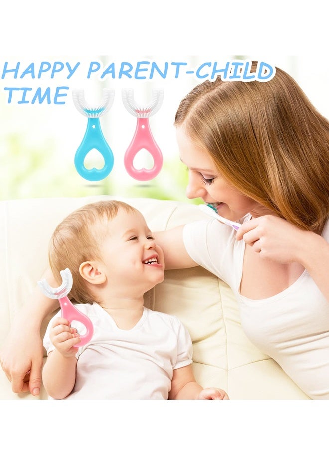 4 Pack U Shaped Toothbrush Kids, Soft Silicone Brush Head Whole Mouth with Handle 360 ° Oral Teeth Cleaning Design for Toddler Toothbrushes Age 2-6 - Image 5