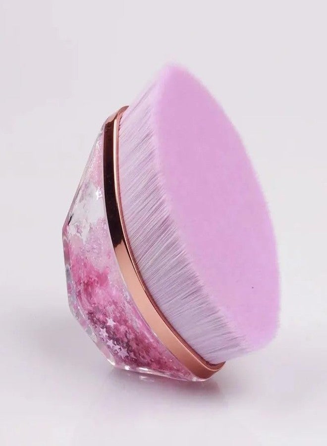AKSH Kabuki Foundation Makeup Brush, Ultra Soft Dense Bristles, Crystal Handle, for Liquid, Cream and Powder Foundation, Flawless Full Coverage Face Blending (pc1) - Image 2
