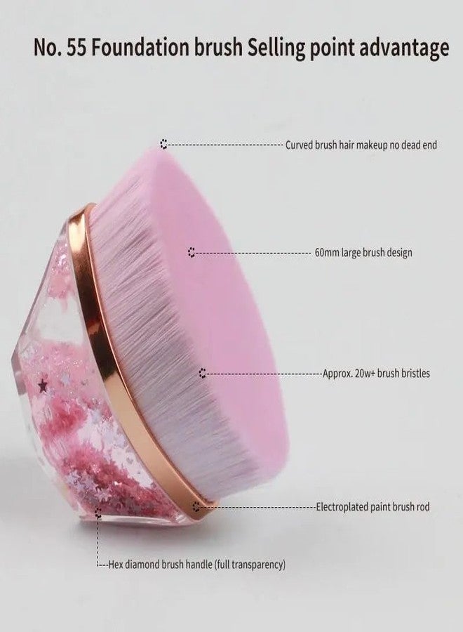 AKSH Kabuki Foundation Makeup Brush, Ultra Soft Dense Bristles, Crystal Handle, for Liquid, Cream and Powder Foundation, Flawless Full Coverage Face Blending (pc1) - Image 4
