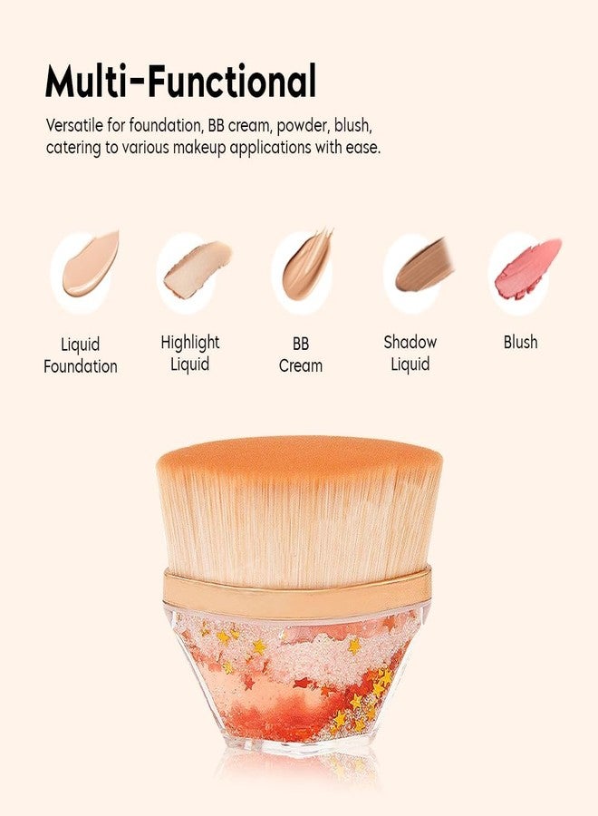 AKSH Kabuki Foundation Makeup Brush, Ultra Soft Dense Bristles, Crystal Handle, for Liquid, Cream and Powder Foundation, Flawless Full Coverage Face Blending (pc1) - Image 5