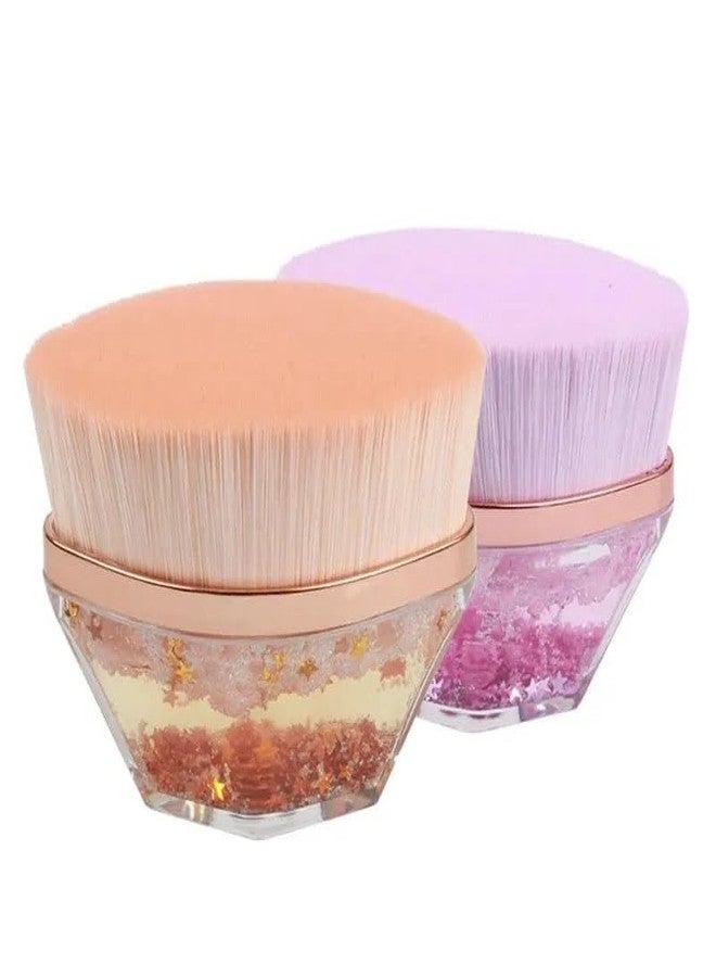 AKSH Kabuki Foundation Makeup Brush, Ultra Soft Dense Bristles, Crystal Handle, for Liquid, Cream and Powder Foundation, Flawless Full Coverage Face Blending (pc1) - Image 1