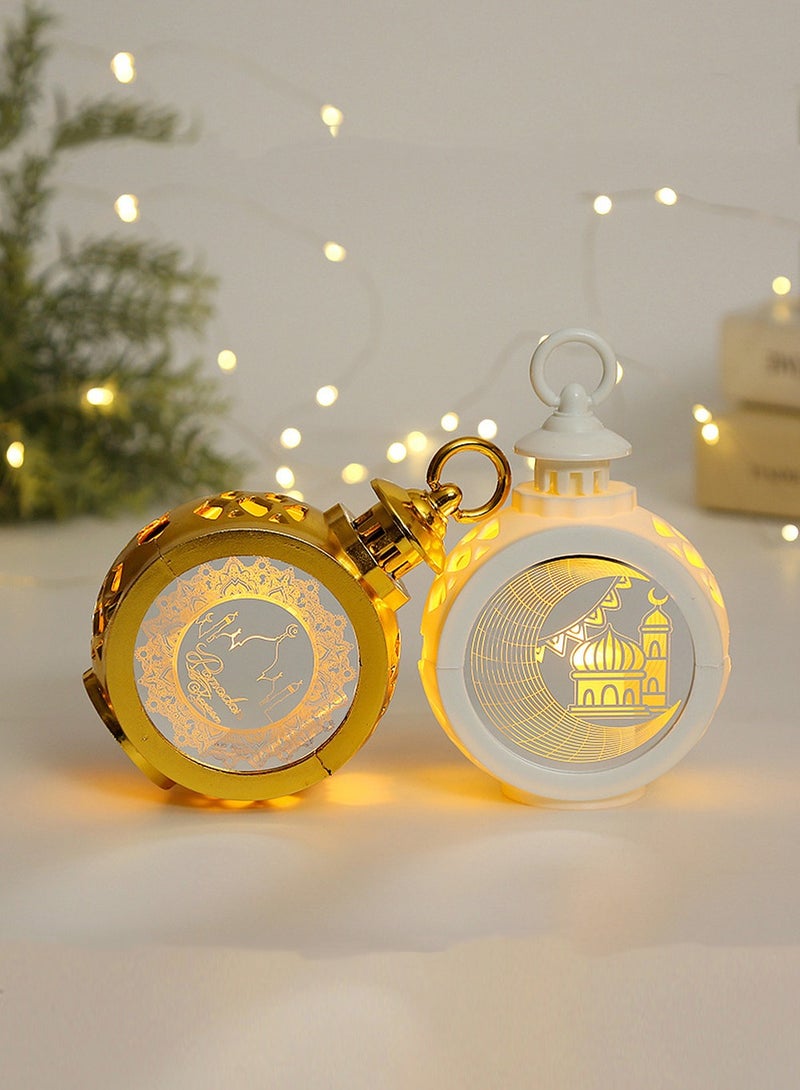 زينة العيد، شموع إلكترونية، دعائم زينة على شكل قمر، زينة العيد لغرفة النوم أو طاولة المنزل أو ديكور الحفلات (أبيض) - Image 3