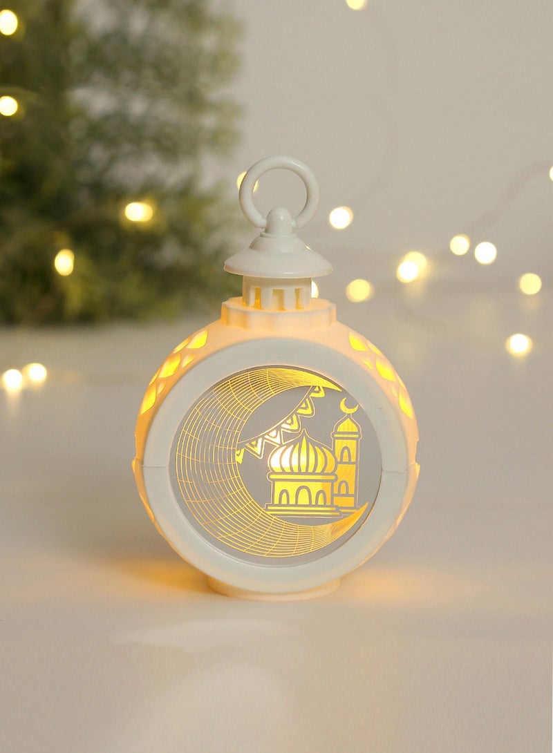 زينة العيد، شموع إلكترونية، دعائم زينة على شكل قمر، زينة العيد لغرفة النوم أو طاولة المنزل أو ديكور الحفلات (أبيض) - Image 2