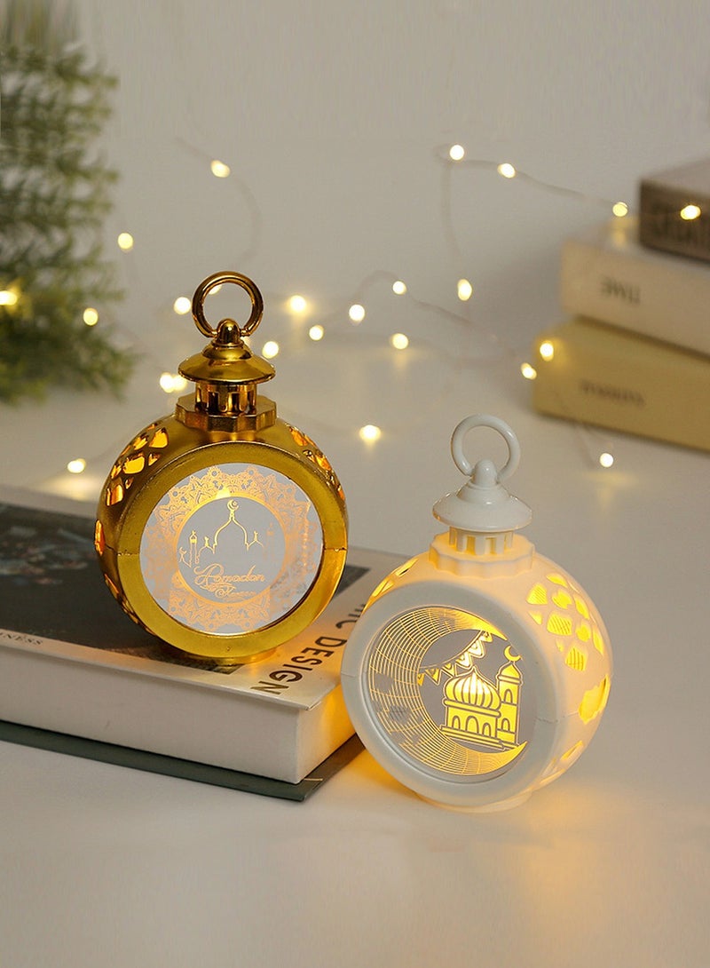 زينة العيد، شموع إلكترونية، دعائم زينة على شكل قمر، زينة العيد لغرفة النوم أو طاولة المنزل أو ديكور الحفلات (أبيض) - Image 5