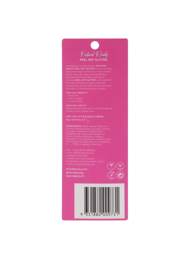 MCoBeauty Festival Ready Peel Off Body Glitter - Mess Free - High Impact Glitter Look - Super Strong Holding Power - Soft On The Skin - Easy To Remove - Disco Dream - 0.53 Oz - Image 2