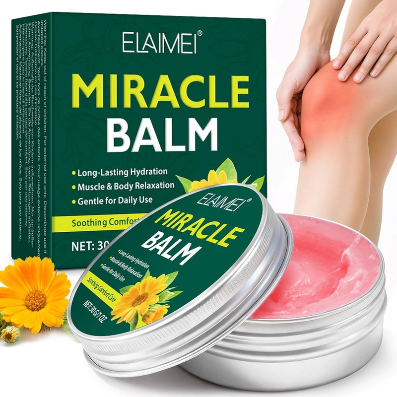 Miracle Balm for Body Relaxion Daily Use, Original Massage Balm for Pain Relief Sore Muscle & Joint, Neck Back Shoulder Leg Foot Soothing Cream, Gentle Natural Ingredients Moisturising Skin - Image 1