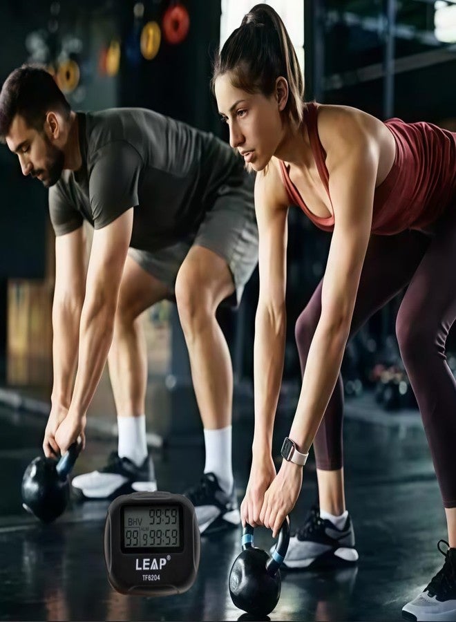 Biscount Interval Timer for HIIT Run Boxing Yoga - LCD Display Vibration & Alarm, Stopwatch, Repeat Timer for Gym Workout - Image 2