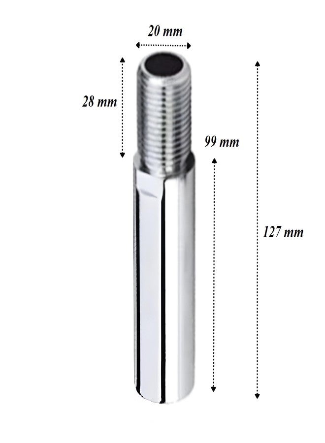 NEW WARE CP Brass Extension Nipple 5 Inch 15 mm 0.5 Inch Chrome Finish Plumbing Connector Fitting Pack of 10 - Image 2
