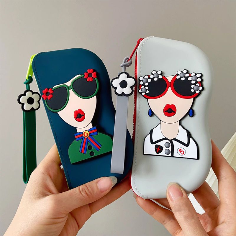 ^ High-Value Sunglasses Storage Bag Portable Change Storage Bag Drop-Resistant Silicone Storage Bag Hangable Waterproof Glasses Bag - Image 4