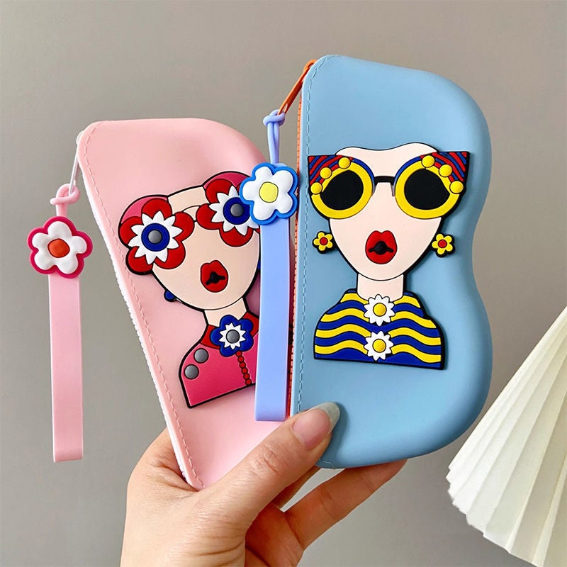 ^ High-Value Sunglasses Storage Bag Portable Change Storage Bag Drop-Resistant Silicone Storage Bag Hangable Waterproof Glasses Bag - Image 3