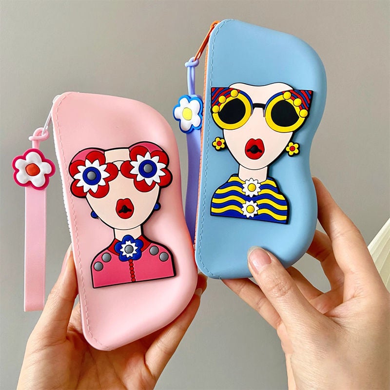 ^ High-Value Sunglasses Storage Bag Portable Change Storage Bag Drop-Resistant Silicone Storage Bag Hangable Waterproof Glasses Bag - Image 5