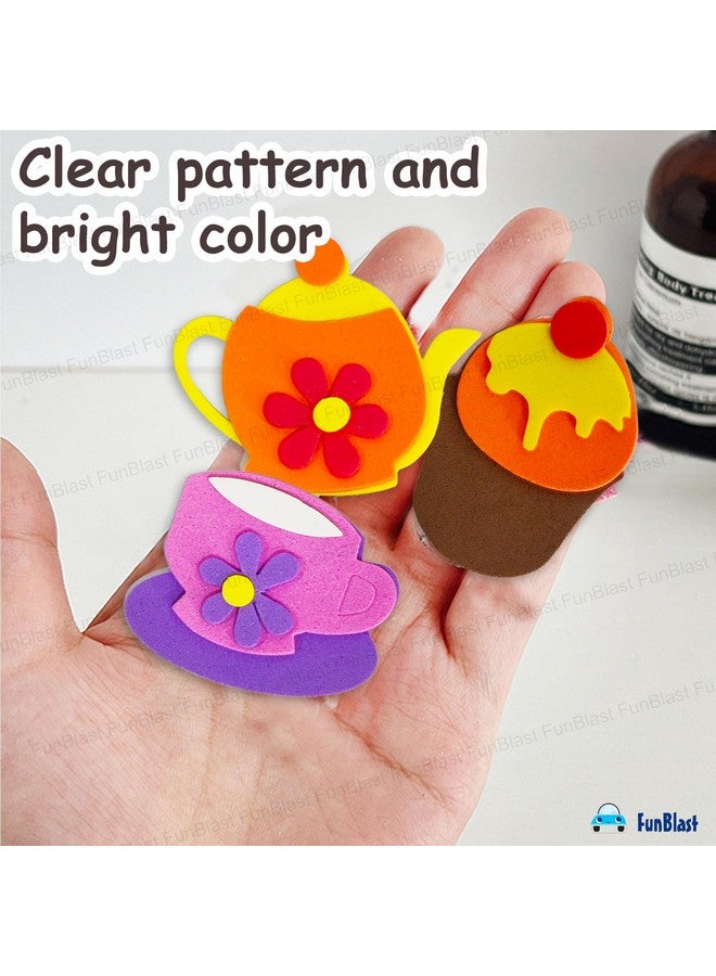فنبلاست ملصقات إسفنجية من فن بلاست - ملصقات منفوخة ذاتية اللصق ثلاثية الأبعاد للأطفال، ملصقات بطابع طقم الشاي للأعمال الفنية والحرفية، وحجز القصاصات، والديكور، وأعمال المشاريع للأطفال - متعددة الألوان - Image 4