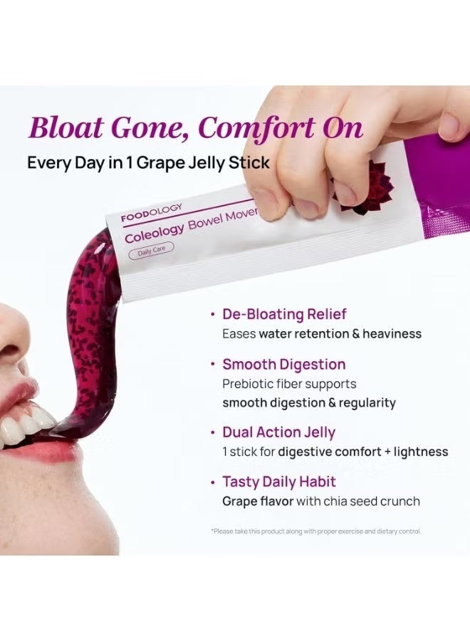 FOODOLOGY Coleology Bowel Movement Jelly (10 Days) - Garcinia Cambogia (HCA) Jelly Sticks, Grape and Prune Flavored, Polydextrose, Collagen, Hyaluronic Acid, 10 Sticks - Image 2