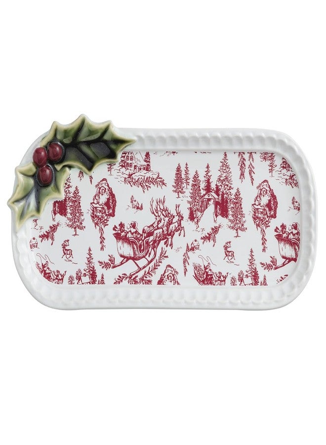 Mud Pie Christmas Holly Toile Everything Plate