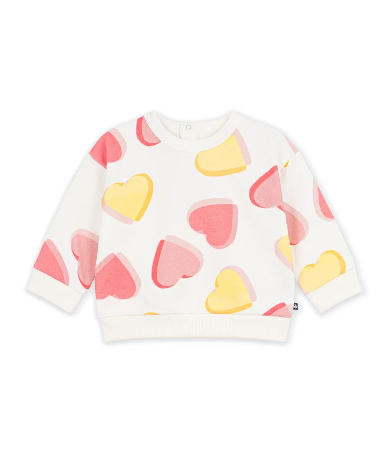 بيتي باتو Babies' Heart-Print Cotton Sweatshirt