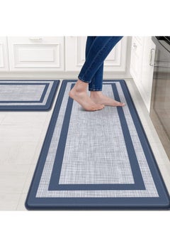 MIXDE 2PCS Kitchen Mat & Rug, Cushioned Anti-Fatigue Kitchen Floor Mat, Non-Slip Waterproof Kitchen Mats and Rugs Ergonomic Comfort Standing Mat for Kitchen, Floor Home, Office, Sink, Laundry  - Image 1