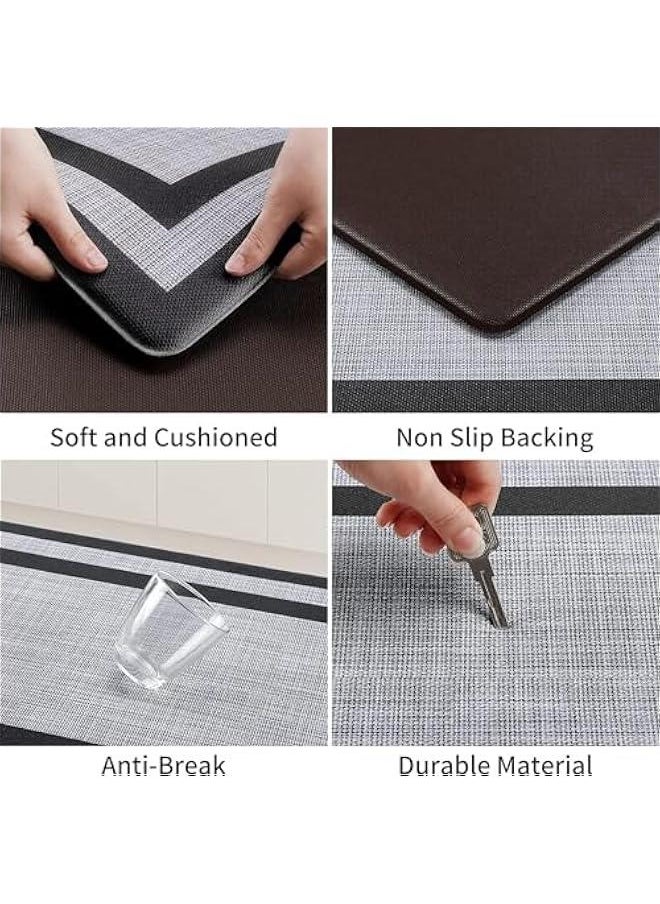 MIXDE 2PCS Kitchen Mat & Rug, Cushioned Anti-Fatigue Kitchen Floor Mat, Non-Slip Waterproof Kitchen Mats and Rugs Ergonomic Comfort Standing Mat for Kitchen, Floor Home, Office, Sink, Laundry  - Image 4