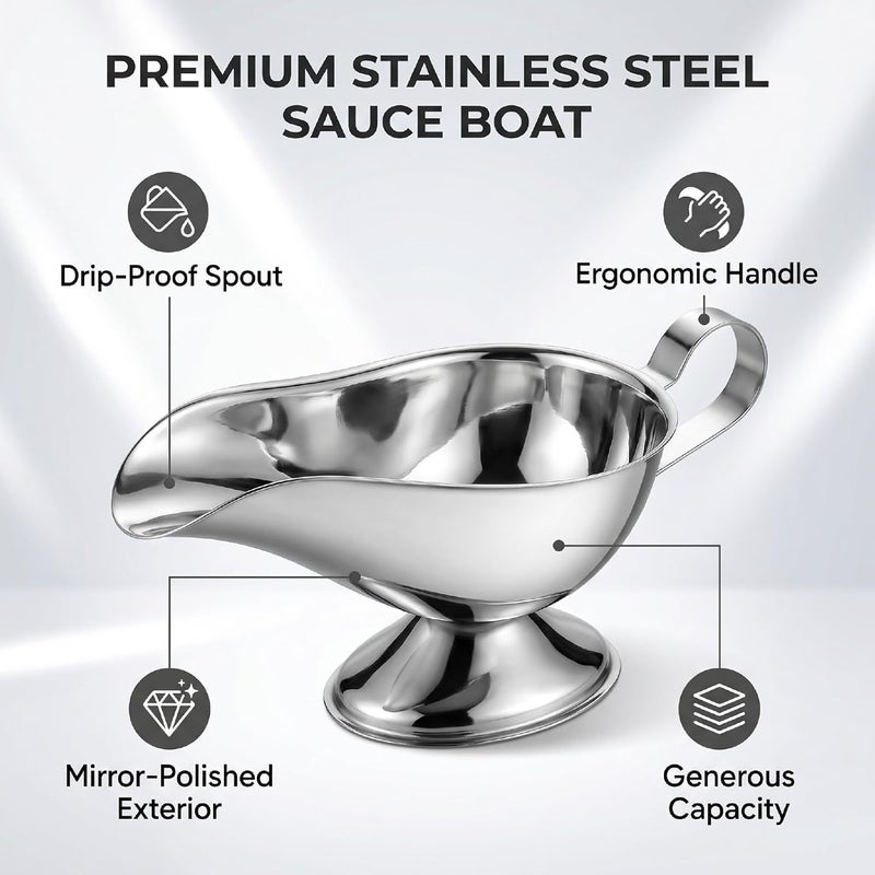 Repeated use resistant selected material Yosoo Health Gear Sauce Boat Gravy Boat Stainless Steel Condiment Dispenser with Ergonomic Handle Mirror Polished Exterior Drip Free Pouring Spout Generous Capacity for Home (8 Oz) Upgraded general grade quality Multi-use qualified quality Temp & permanent project compatible Light sturdy raw material Seasonal & permanent compatible Global assemble options General compatible practical design Worldwide popular practical build Occasional & permanent usable Big & small space compatible Odor resistant Globally engineered build Affordable trusted craftsmanship Low dust buildup Wear resistant All condition fit Budget friendly trendy design Gulf approved global quality Most item matching trendy design Various fittings All-round unified build All condition resistant crafted quality Comfort grip Fine polished finish - Image 4