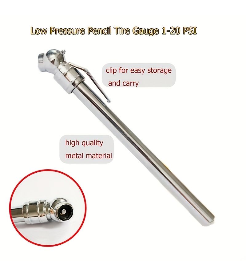 1pc Portable Car Tire Pressure Gauge Pen Universal Fit Compact And Battery Free Silvery Accurate Tire Pressure Measurement Tool - Image 4