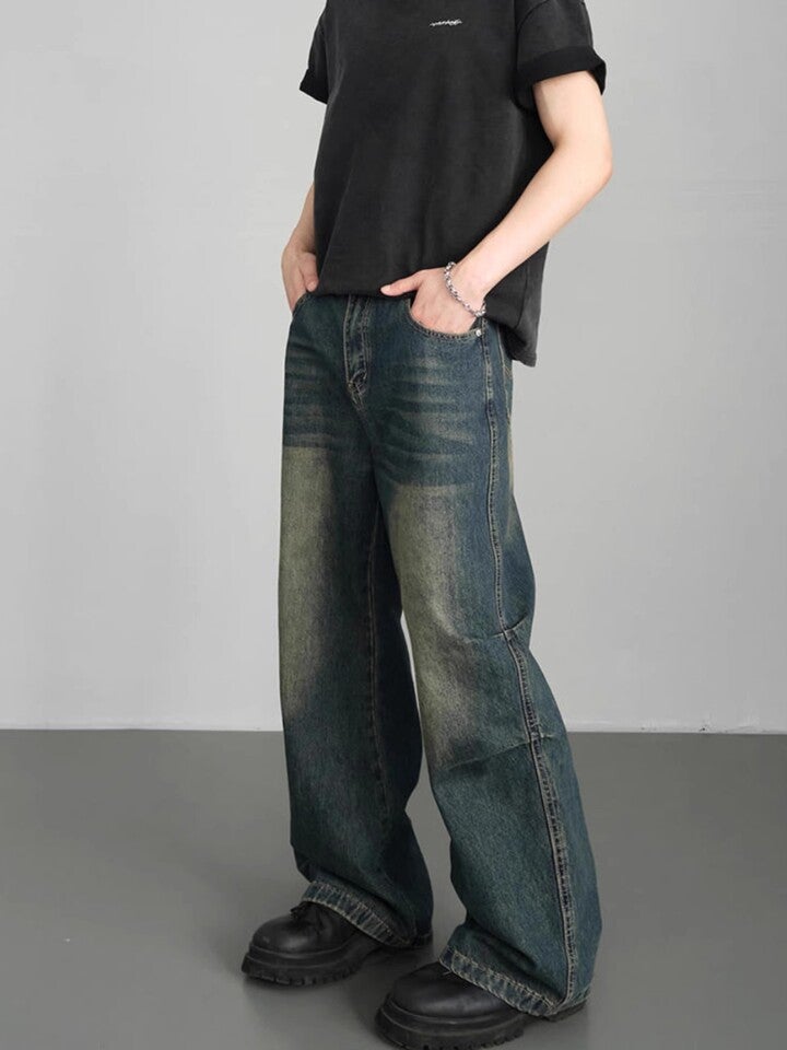 Unisex Classic Denim Jeans Loose Fit Daily Outdoor Wear - Image 1
