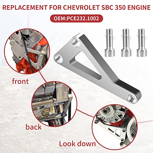TEANTECH SBC Alternator Bracket, Long Water Pump Lwp Aluminum Alternator Bracket Kit Polished for Chevy SBC 350 Small Block Engine - Image 5