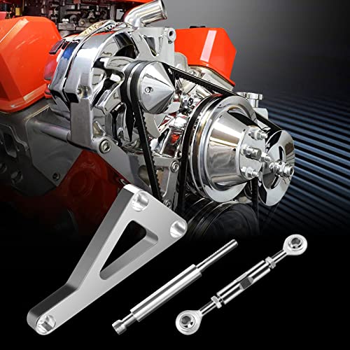 TEANTECH SBC Alternator Bracket, Long Water Pump Lwp Aluminum Alternator Bracket Kit Polished for Chevy SBC 350 Small Block Engine - Image 2