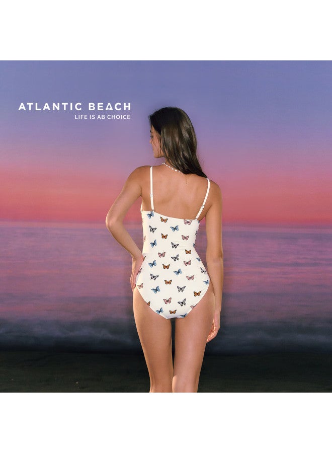 Atlanticbeach New Stylish Butterfly One-piece Swimsuit For Women, High-end Slimming Tummy Control Beach And Hot Spring Swimwear - Image 3
