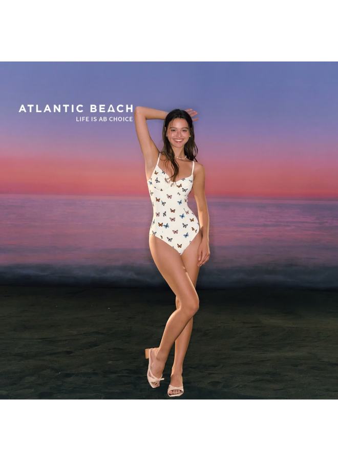 Atlanticbeach New Stylish Butterfly One-piece Swimsuit For Women, High-end Slimming Tummy Control Beach And Hot Spring Swimwear - Image 1